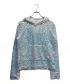 masuエムエーエスユー）の古着「SEQUINS HOODIE」｜ブルー×パープル