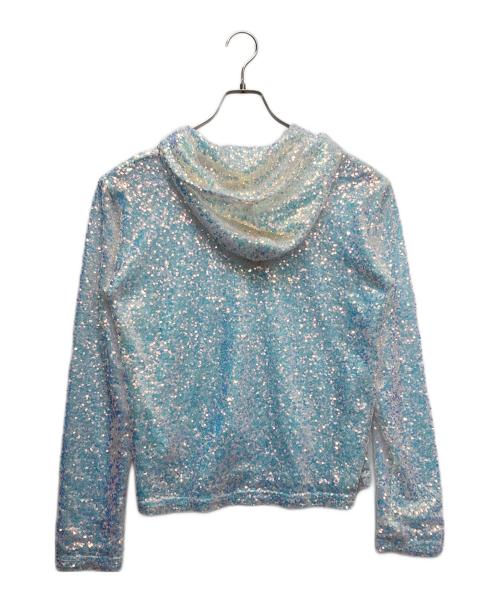 masu（エムエーエスユー）MASU (エムエーエスユー) SEQUINS HOODIE ブルー×パープル サイズ:46の古着・服飾アイテム