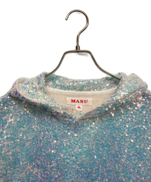 masu（エムエーエスユー）MASU (エムエーエスユー) SEQUINS HOODIE ブルー×パープル サイズ:46の古着・服飾アイテム