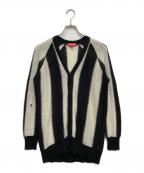 SUPREMEシュプリーム）の古着「Striped Mohair Cardigan」｜ブラック×ホワイト