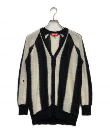 SUPREME（シュプリーム）の古着「Striped Mohair Cardigan」｜ブラック×ホワイト