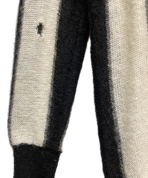 SUPREME（シュプリーム）Supreme (シュプリーム) Striped Mohair Cardigan ブラック×ホワイト サイズ:Sの古着・服飾アイテム