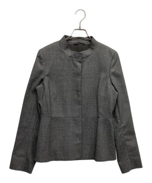 MaxMara（マックスマーラ）MaxMara (マックスマーラ) ノーカラージャケット グレー サイズ:42の古着・服飾アイテム