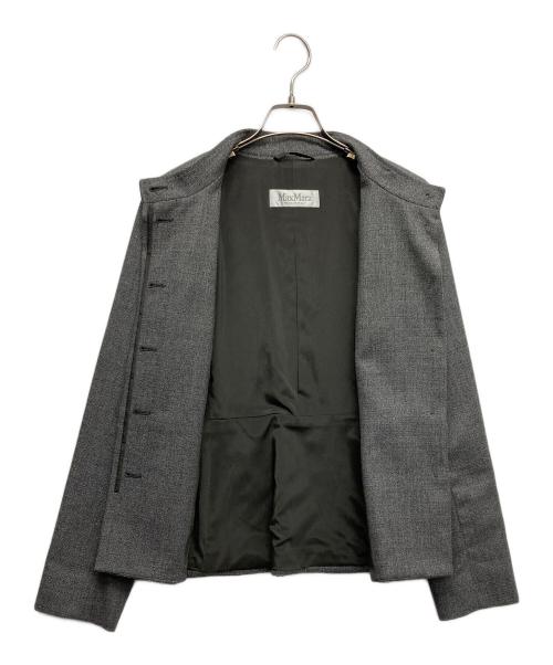 MaxMara（マックスマーラ）MaxMara (マックスマーラ) ノーカラージャケット グレー サイズ:42の古着・服飾アイテム