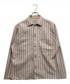 STEVEN ALANスティーブンアラン）の古着「C/S NEP BOX OPEN COLLAR SHIRT」｜レッド×アイボリー
