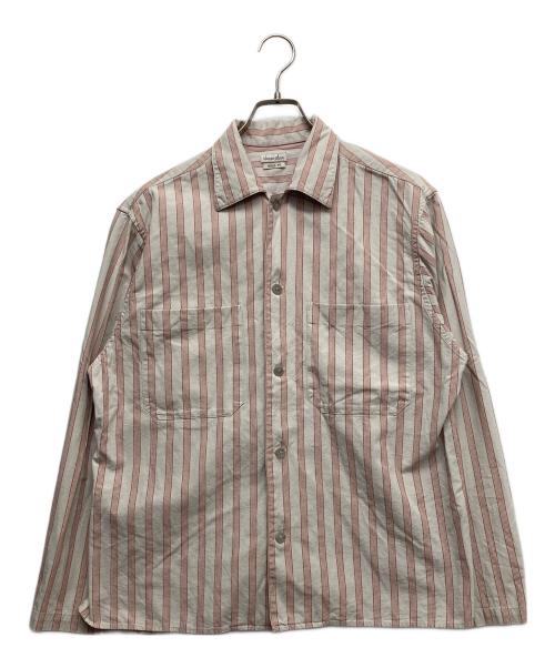 STEVEN ALAN（スティーブンアラン）STEVEN ALAN (スティーブンアラン) C/S NEP BOX OPEN COLLAR SHIRT レッド×アイボリー サイズ:ｌの古着・服飾アイテム