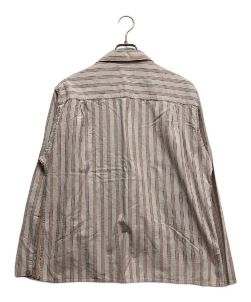 STEVEN ALAN（スティーブンアラン）STEVEN ALAN (スティーブンアラン) C/S NEP BOX OPEN COLLAR SHIRT レッド×アイボリー サイズ:ｌの古着・服飾アイテム