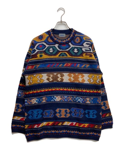 KENZO（ケンゾー）KENZO (ケンゾー) マルチカラーニット ベージュ×ブルー サイズ:-の古着・服飾アイテム