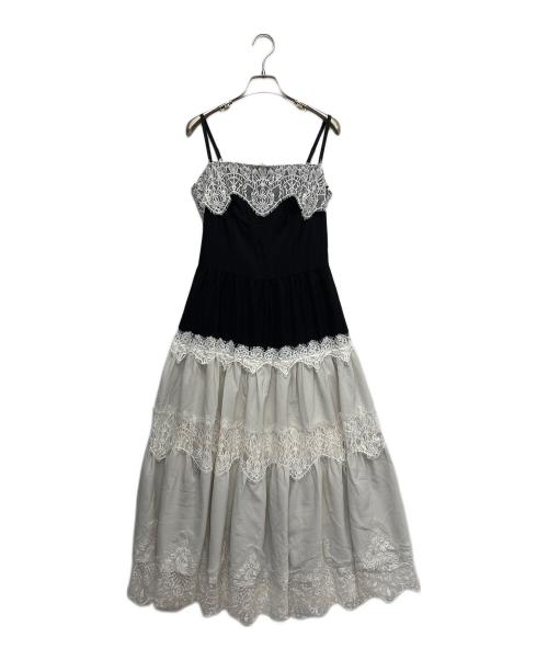HER LIP TO（ハーリップトゥ）Her lip to (ハーリップトゥ) キャミソールワンピース ベージュ×ブラック サイズ:Mの古着・服飾アイテム