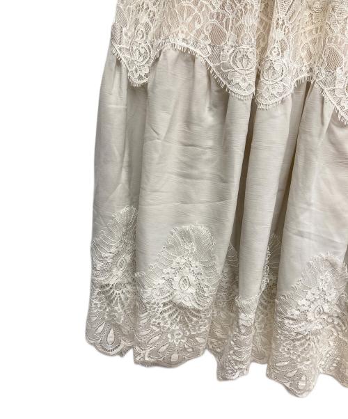 HER LIP TO（ハーリップトゥ）Her lip to (ハーリップトゥ) キャミソールワンピース ベージュ×ブラック サイズ:Mの古着・服飾アイテム