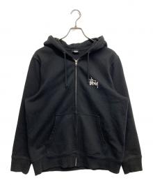 stussy（ステューシー）の古着「STOCK LOGO ZIP Hoodie」｜ブラック