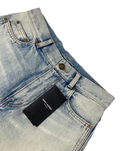 Saint Laurent Paris（サンローランパリ）Saint Laurent Paris (サンローランパリ) ダメージウォッシュ加工デニムパンツ ブルー サイズ:71cm (W28)の古着・服飾アイテム