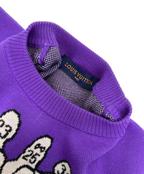 LOUIS VUITTON（ルイ ヴィトン）LOUIS VUITTON (ルイ ヴィトン) スタジオジャガードニット パープル サイズ:Mの古着・服飾アイテム