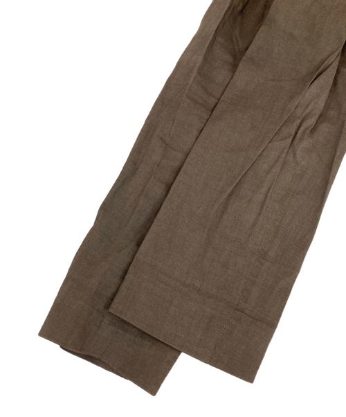 theory luxe（セオリーリュクス）theory luxe (セオリーリュクス) リネンブレンドノーカラージャケット ブラウン サイズ:36の古着・服飾アイテム
