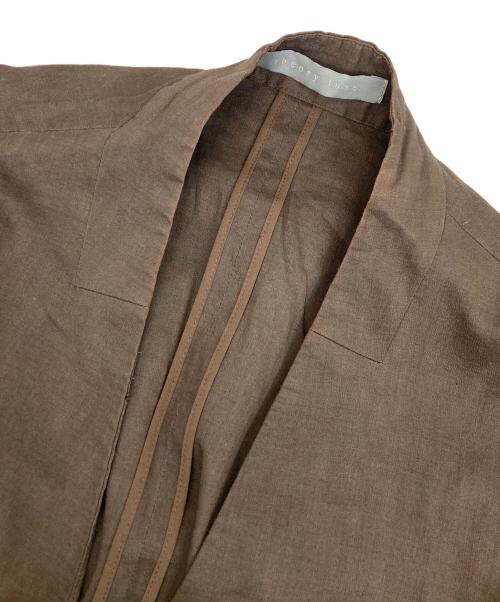 theory luxe（セオリーリュクス）theory luxe (セオリーリュクス) リネンブレンドノーカラージャケット ブラウン サイズ:36の古着・服飾アイテム