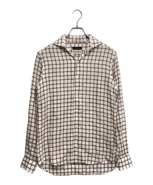 TOMORROW LAND（トゥモローランド）TOMORROW LAND (トゥモローランド) フレンチカラーリネンシャツ ブラウン サイズ:不明の古着・服飾アイテム