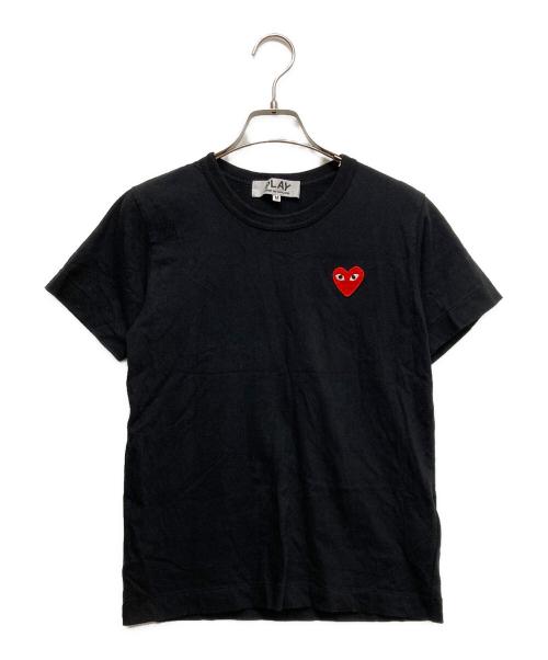 PLAY COMME des GARCONS（プレイコムデギャルソン）PLAY COMME des GARCONS (プレイコムデギャルソン) ハート刺繍Tシャツ ブラック サイズ:Mの古着・服飾アイテム