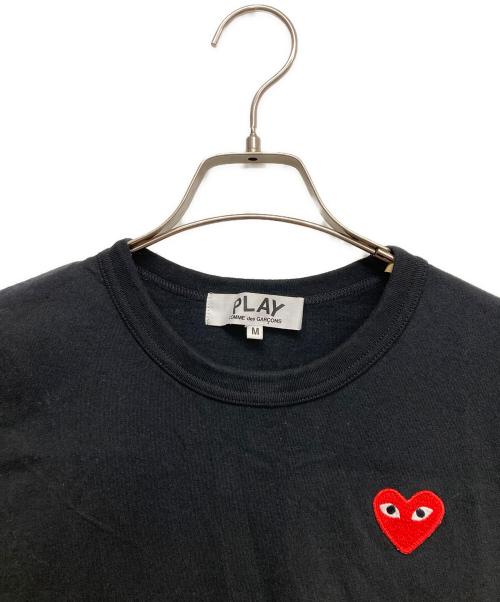 PLAY COMME des GARCONS（プレイコムデギャルソン）PLAY COMME des GARCONS (プレイコムデギャルソン) ハート刺繍Tシャツ ブラック サイズ:Mの古着・服飾アイテム