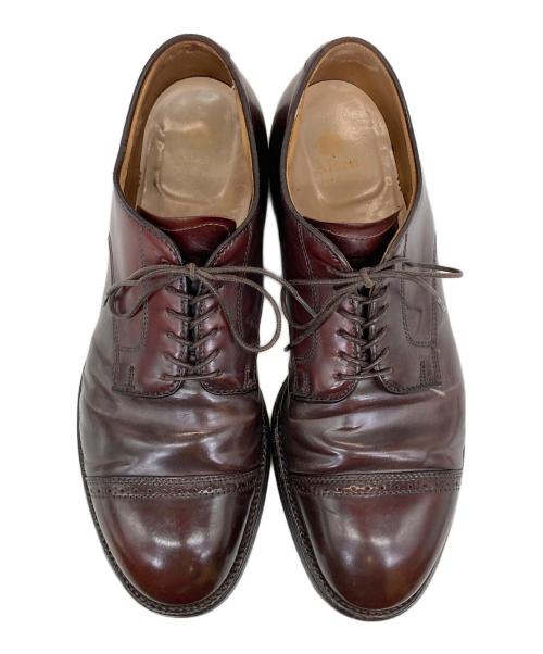 Alden（オールデン）ALDEN (オールデン) パンチドキャップトゥコードバンシューズ バーガンディー サイズ:9 1/2Dの古着・服飾アイテム