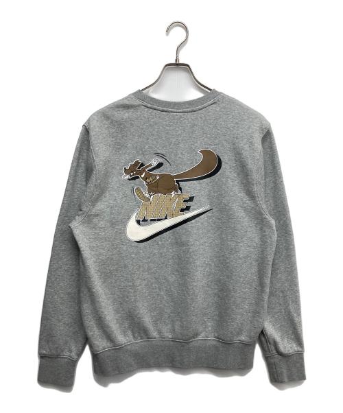 NIKE（ナイキ）NIKE (ナイキ) バッグプリントクルーネックスウェット グレー サイズ:Lの古着・服飾アイテム