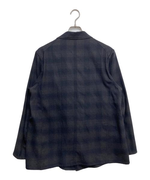 COMOLI（コモリ）COMOLI (コモリ) ウールチェック ショールカラージャケット ネイビー サイズ:2の古着・服飾アイテム