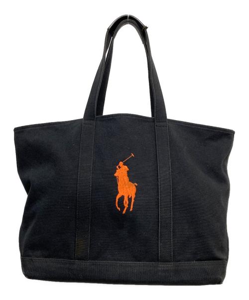 RALPH LAUREN（ラルフローレン）RALPH LAUREN (ラルフローレン) キャンバストートバッグ ブラックの古着・服飾アイテム