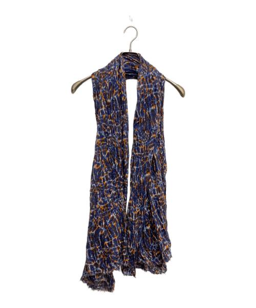 LOUIS VUITTON（ルイ ヴィトン）LOUIS VUITTON (ルイ ヴィトン) カシミヤシルク混総柄ストール ネイビーの古着・服飾アイテム