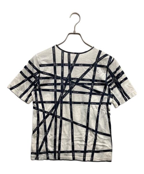 HERMES（エルメス）HERMES (エルメス) ボルデュック リボンプリントtシャツ ホワイト サイズ:Mの古着・服飾アイテム