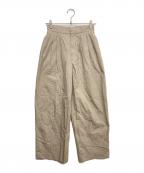anukeアンヌーク）の古着「Check Tuck Pants」｜ベージュ