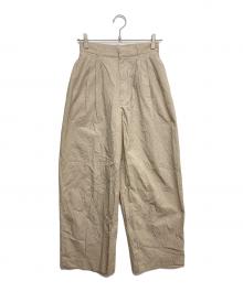 anuke（アンヌーク）の古着「Check Tuck Pants」｜ベージュ