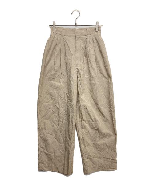 anuke（アンヌーク）anuke (アンヌーク) Check Tuck Pants ベージュ サイズ:36の古着・服飾アイテム