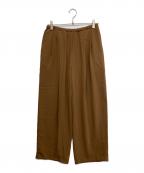 CLANEクラネ）の古着「DRAWSTRING LOOSE TUCK PANTS」｜ブラウン
