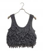 anukeアンヌーク）の古着「Fringe Knit Bustier」｜ブラック