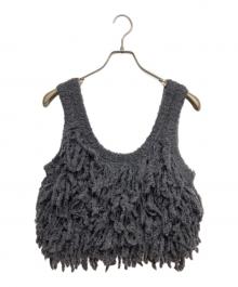 anuke（アンヌーク）の古着「Fringe Knit Bustier」｜ブラック