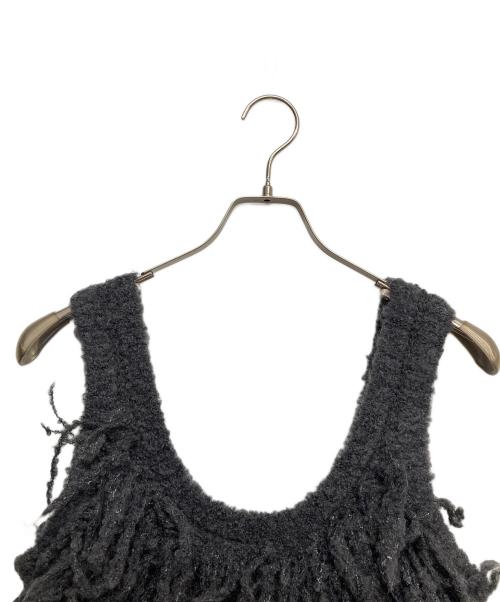 anuke（アンヌーク）anuke (アンヌーク) Fringe Knit Bustier ブラック サイズ:Fの古着・服飾アイテム