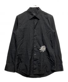 JIL SANDER（ジルサンダー）の古着「刺繍コットンシャツ」｜ブラック