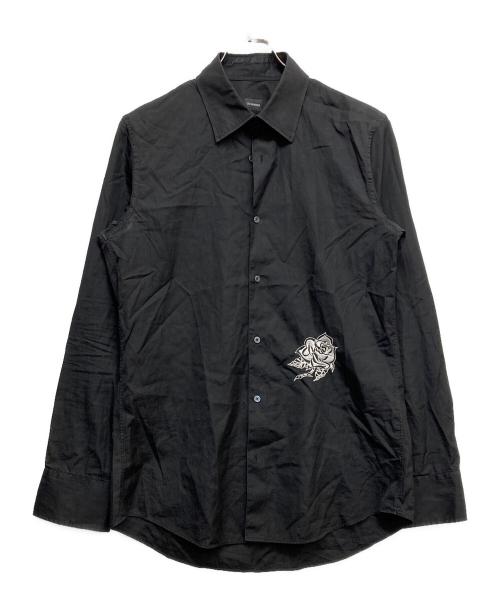 JIL SANDER（ジルサンダー）JIL SANDER (ジルサンダー) 刺繍コットンシャツ ブラック サイズ:40の古着・服飾アイテム
