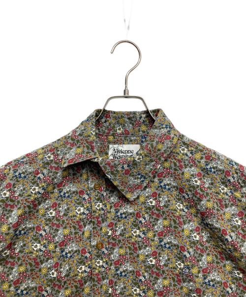 Vivienne Westwood man（ヴィヴィアン ウェストウッド マン）Vivienne Westwood man (ヴィヴィアン ウェストウッド マン) 総柄コーデュロイ花柄シャツ グレー サイズ:46の古着・服飾アイテム