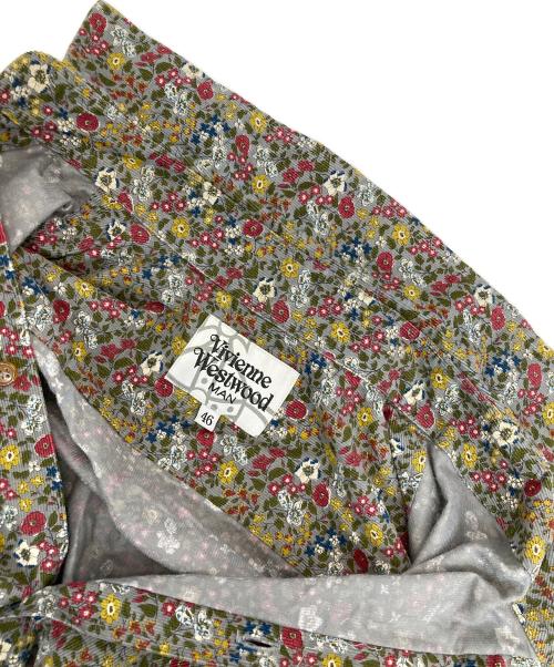 Vivienne Westwood man（ヴィヴィアン ウェストウッド マン）Vivienne Westwood man (ヴィヴィアン ウェストウッド マン) 総柄コーデュロイ花柄シャツ グレー サイズ:46の古着・服飾アイテム