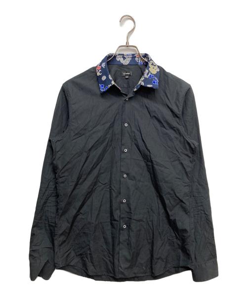 JIL SANDER（ジルサンダー）JIL SANDER (ジルサンダー) 襟切替コットンシャツ ブラック サイズ:40の古着・服飾アイテム