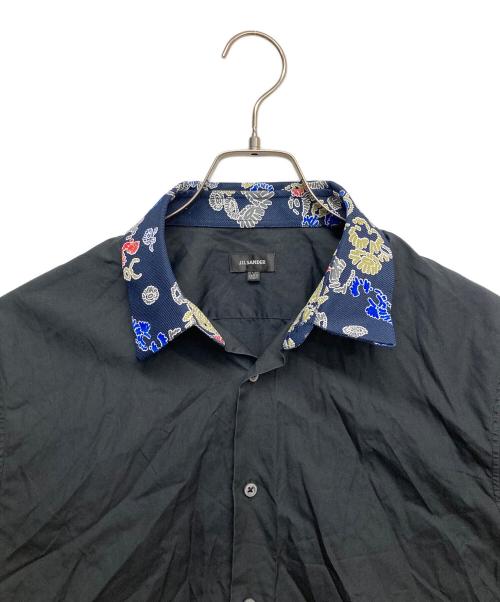 JIL SANDER（ジルサンダー）JIL SANDER (ジルサンダー) 襟切替コットンシャツ ブラック サイズ:40の古着・服飾アイテム