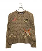 POLO RALPH LAURENポロ・ラルフローレン）の古着「星条旗イーグル刺繍ケーブルニット」｜グリーン