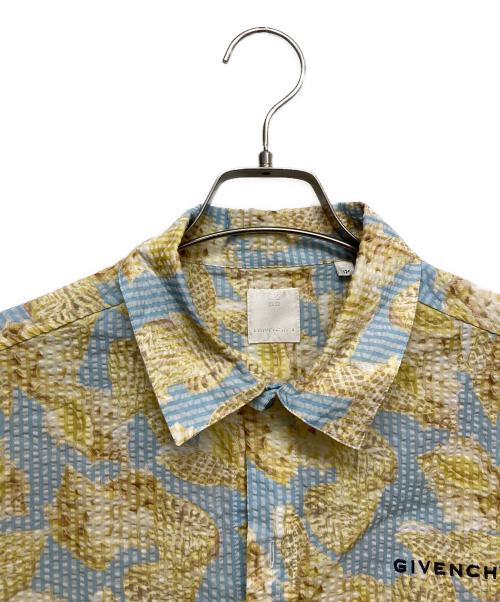 GIVENCHY（ジバンシィ）GIVENCHY (ジバンシィ) イエローシェルシアサッカーシャツ ブルー サイズ:12の古着・服飾アイテム