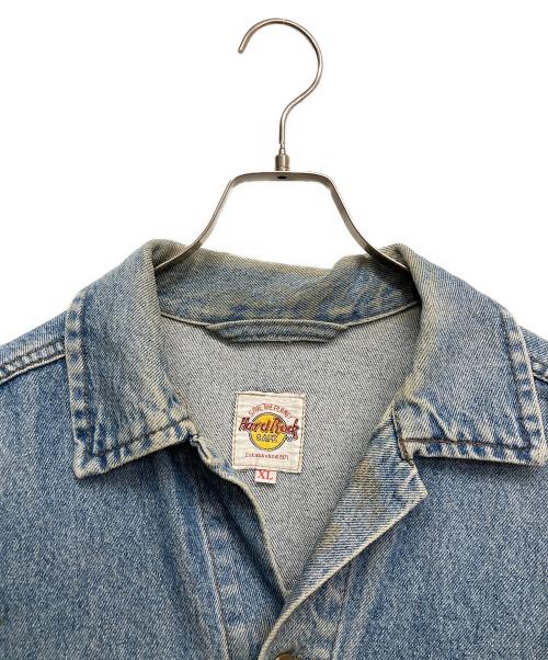 Hard Rock cafe（ハードロックカフェ）Hard Rock cafe (ハードロックカフェ) バックロゴデニムジャケット ブルー サイズ:XLの古着・服飾アイテム
