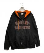 HARLEY-DAVIDSONハーレーダビッドソン）の古着「ロゴジップパーカー」｜ブラック