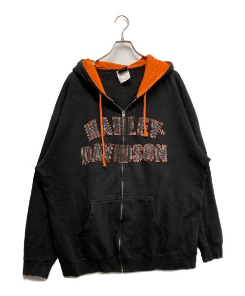 HARLEY-DAVIDSON（ハーレーダビッドソン）HARLEY-DAVIDSON (ハーレーダビッドソン) ロゴジップパーカー ブラック サイズ:XLの古着・服飾アイテム