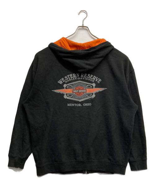 HARLEY-DAVIDSON（ハーレーダビッドソン）HARLEY-DAVIDSON (ハーレーダビッドソン) ロゴジップパーカー ブラック サイズ:XLの古着・服飾アイテム