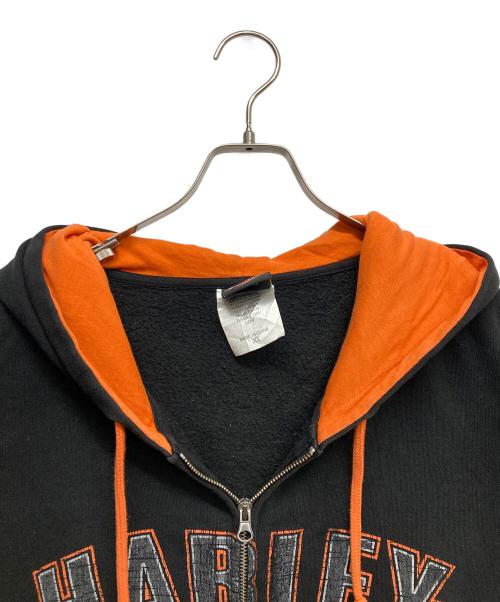 HARLEY-DAVIDSON（ハーレーダビッドソン）HARLEY-DAVIDSON (ハーレーダビッドソン) ロゴジップパーカー ブラック サイズ:XLの古着・服飾アイテム