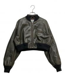 SLY（スライ）の古着「VINTAGE F／LEATHER CROP ブルゾン」｜ブラウン