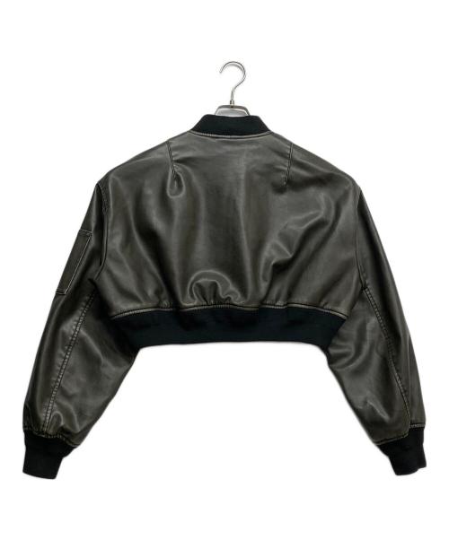 SLY（スライ）SLY (スライ) VINTAGE F／LEATHER CROP ブルゾン ブラウン サイズ:1の古着・服飾アイテム